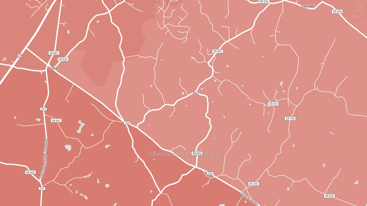 Aroda, VA block-group political-lean map