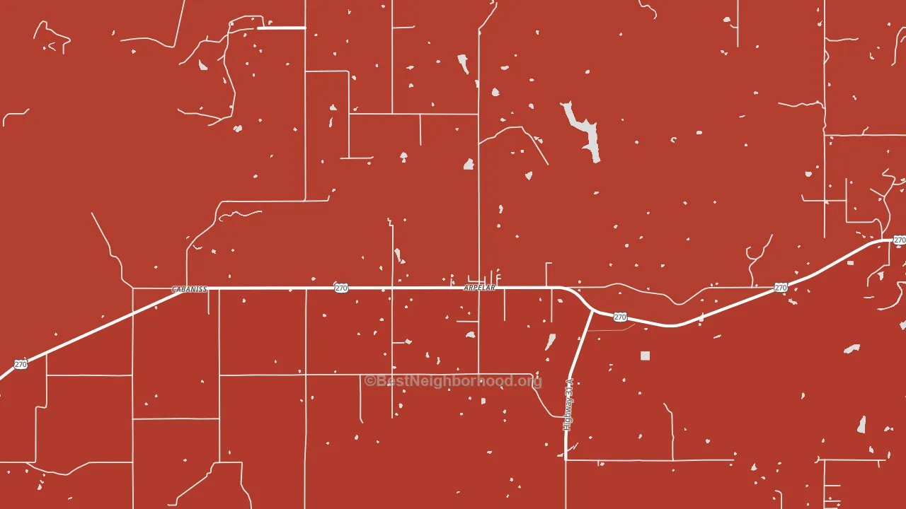 Arpelar, OK block-group political-lean map
