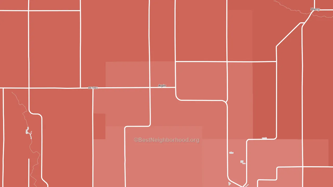 Arpin, WI block-group political-lean map