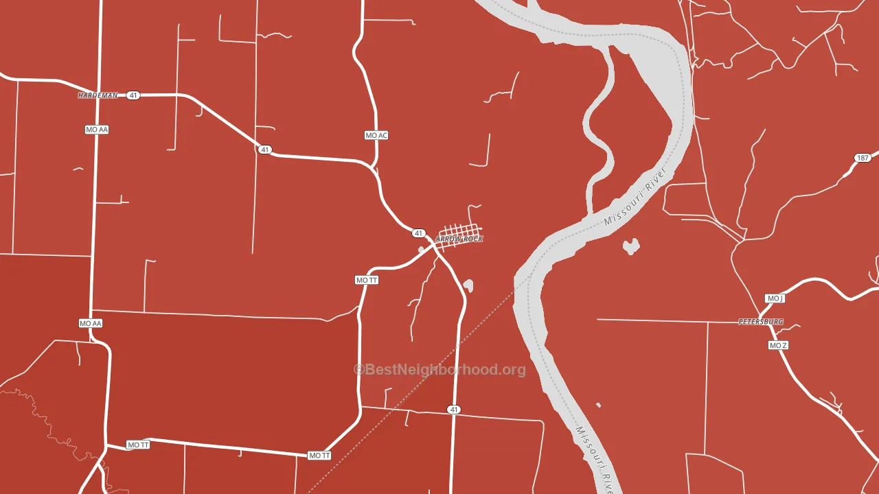 Arrow Rock, MO block-group political-lean map