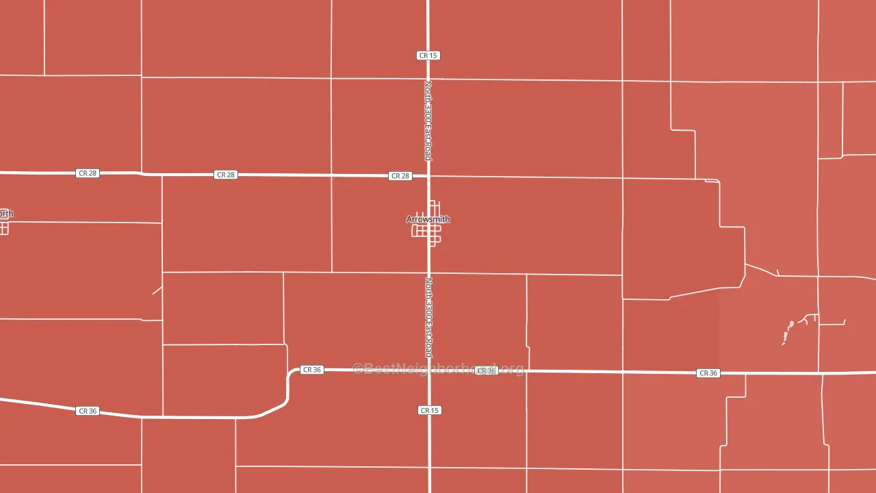 Arrowsmith, IL block-group political-lean map