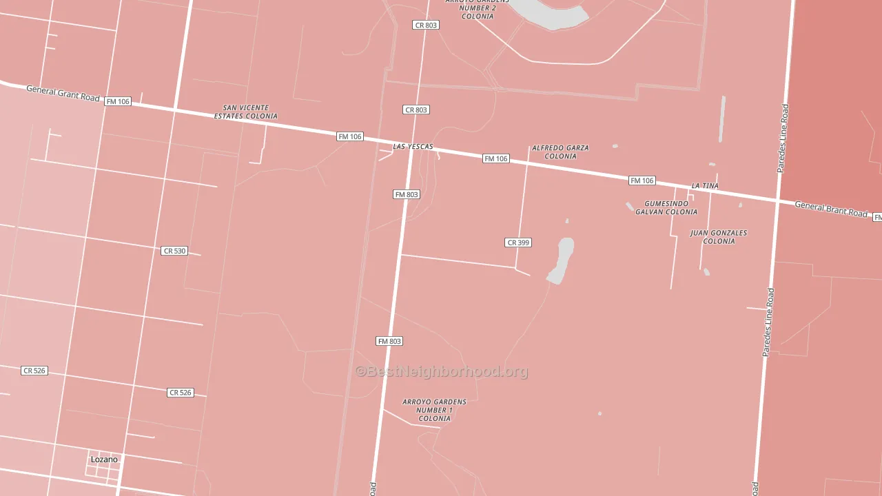 Arroyo Gardens, TX block-group political-lean map