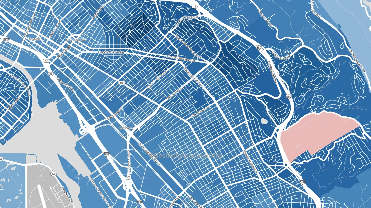 Arroyo Viejo, Oakland, CA block-group political-lean map