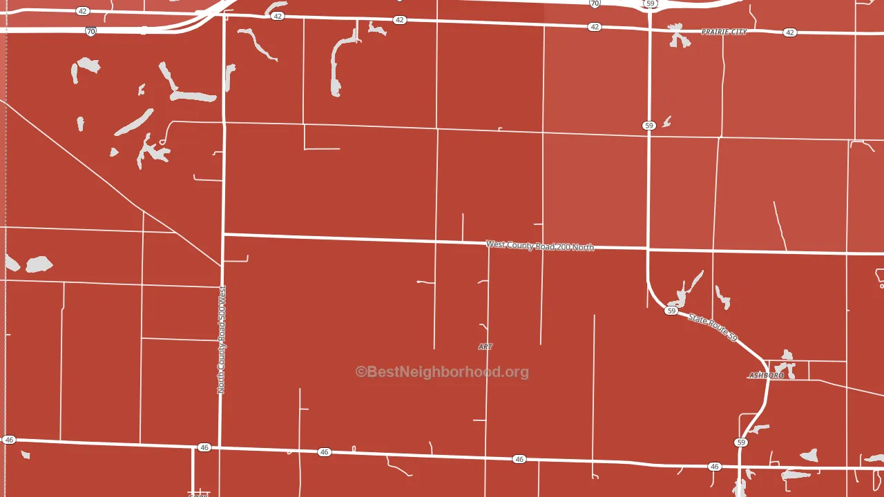 Art, IN block-group political-lean map