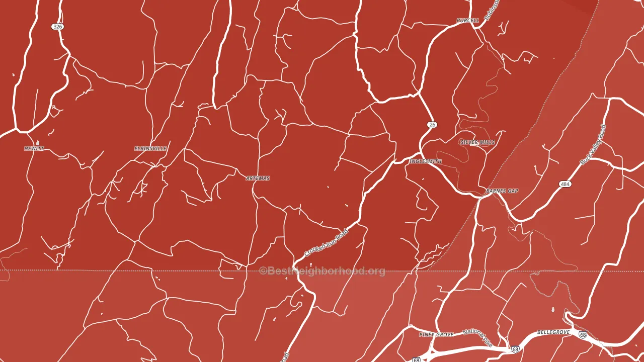 Artemas, PA block-group political-lean map