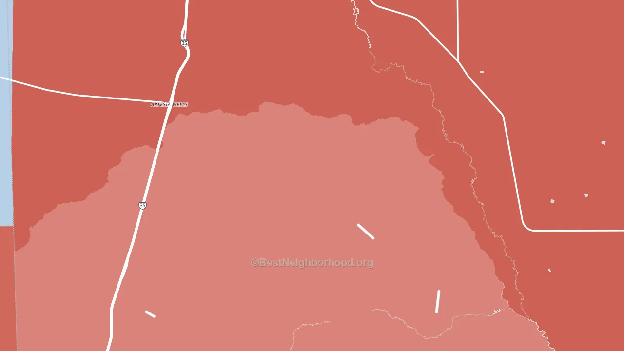 Artesia Wells, TX block-group political-lean map