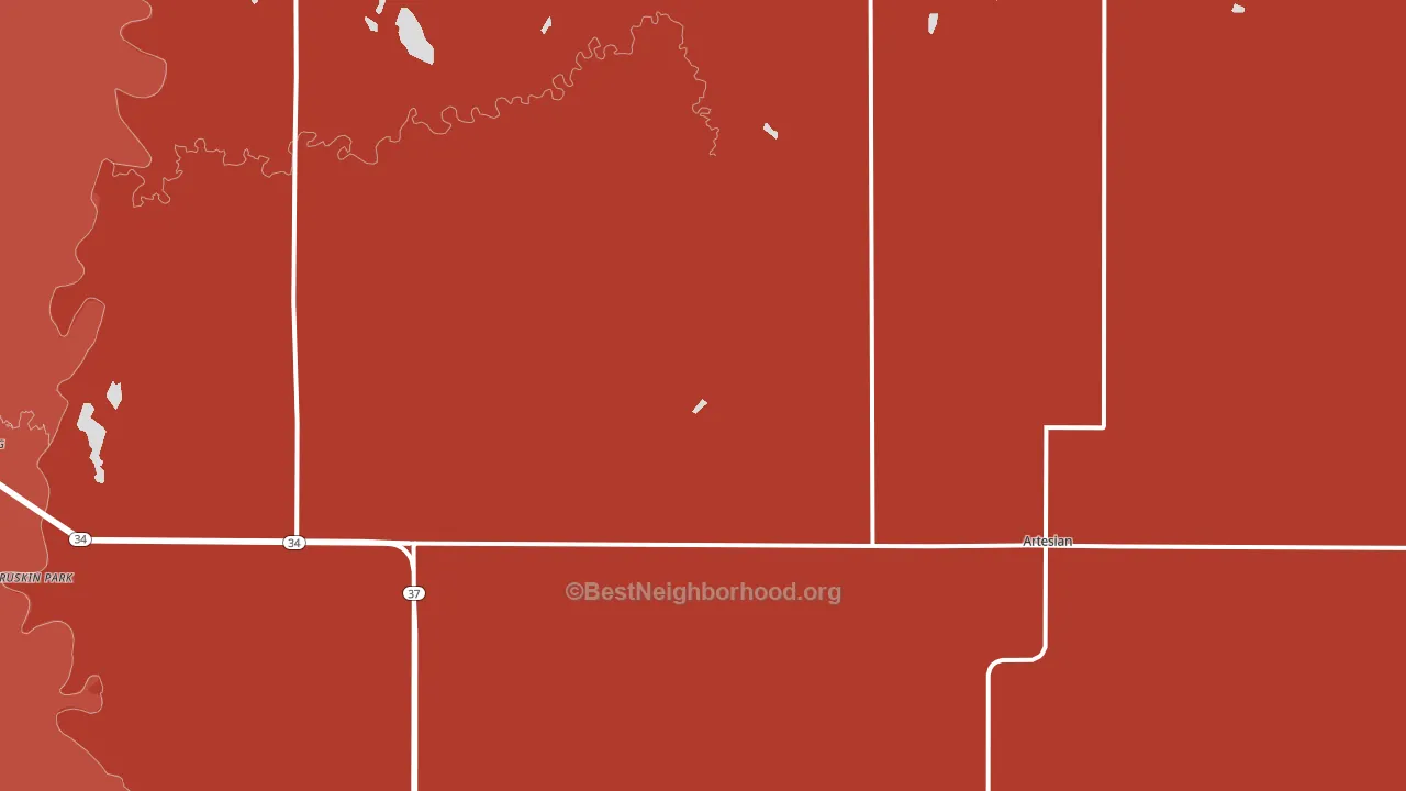 Artesian, SD block-group political-lean map