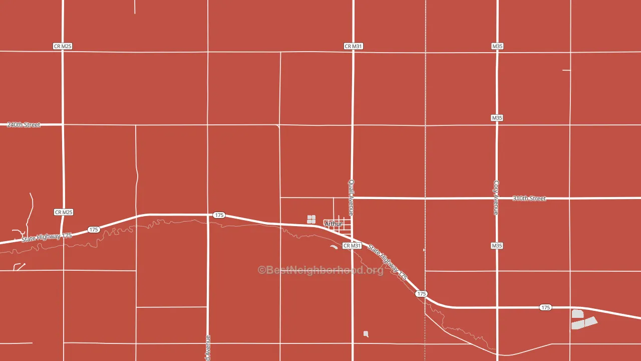 Arthur, IA block-group political-lean map