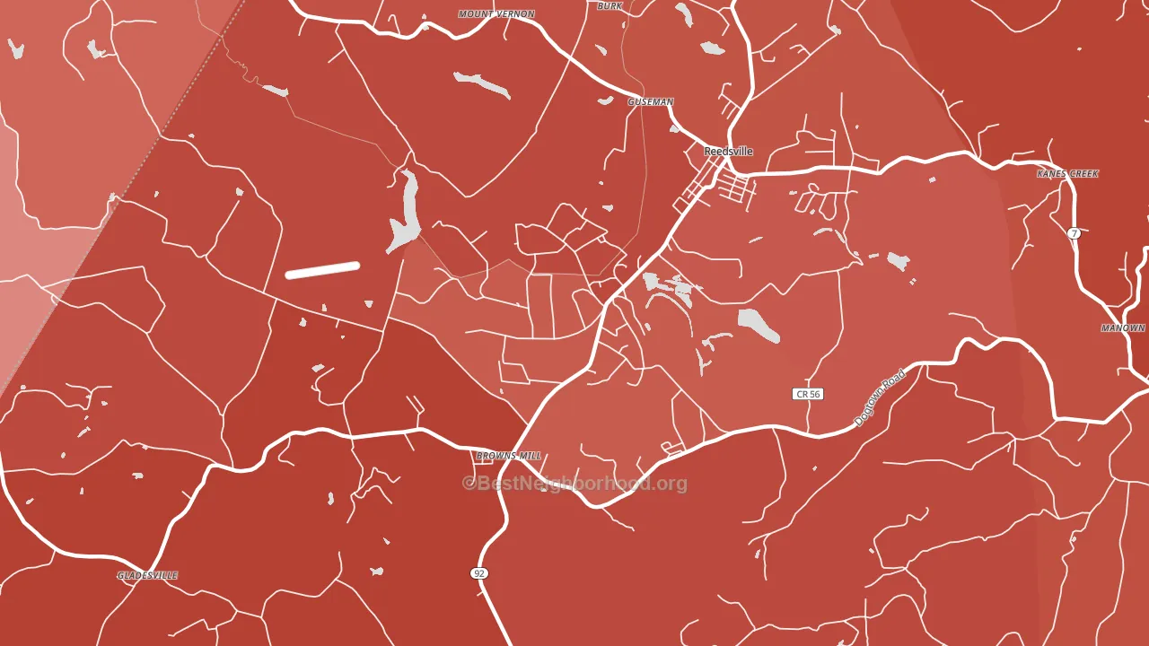 Arthurdale, WV block-group political-lean map