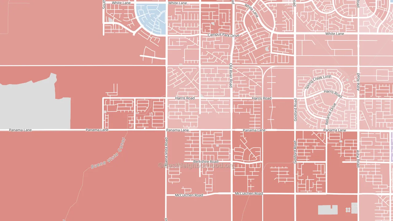 Artisan, Bakersfield, CA block-group political-lean map