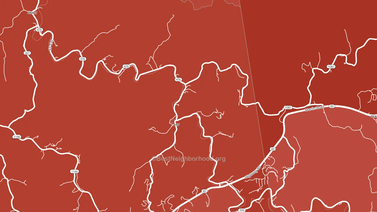 Ary, KY block-group political-lean map