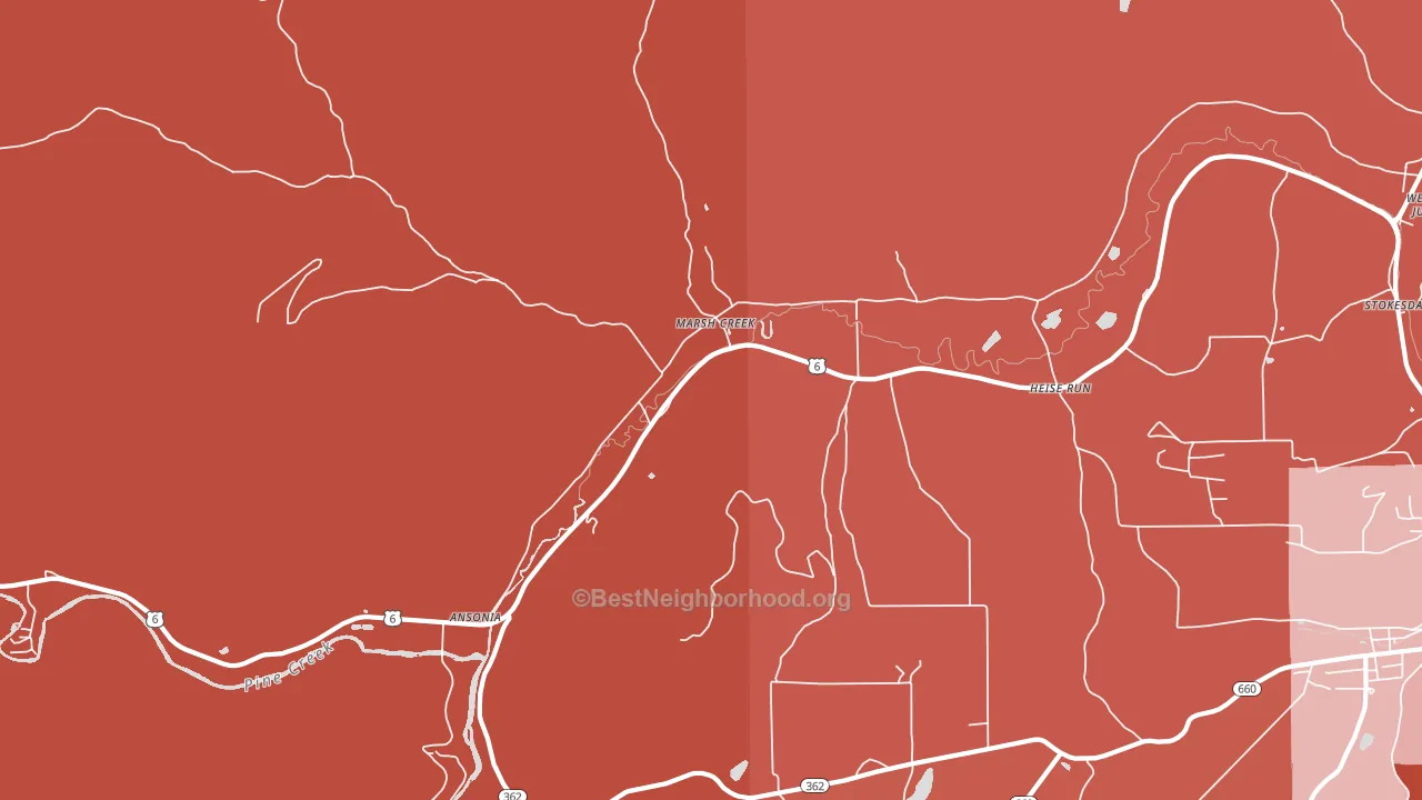 Asaph, PA block-group political-lean map