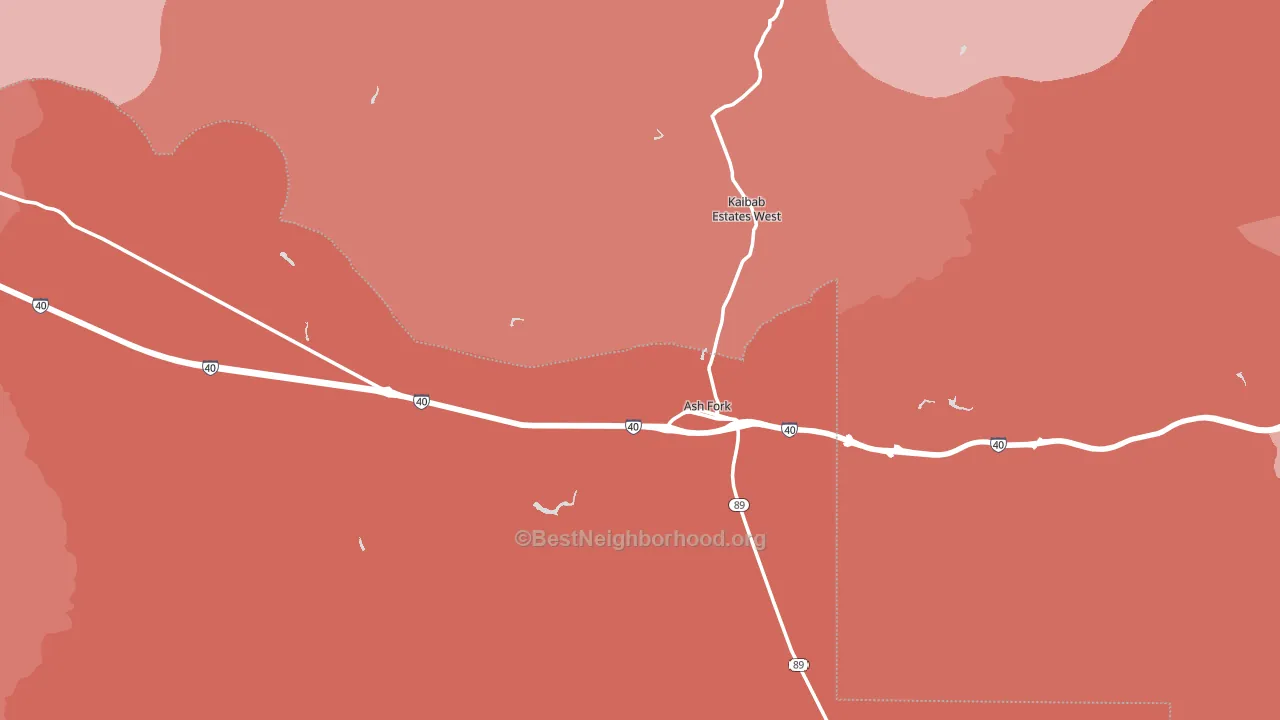 Ash Fork, AZ block-group political-lean map