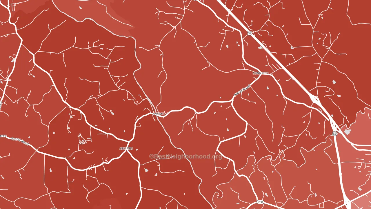 Ash Hill, NC block-group political-lean map