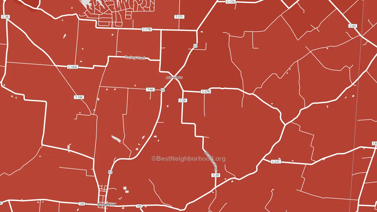Ash Ridge, OH block-group political-lean map