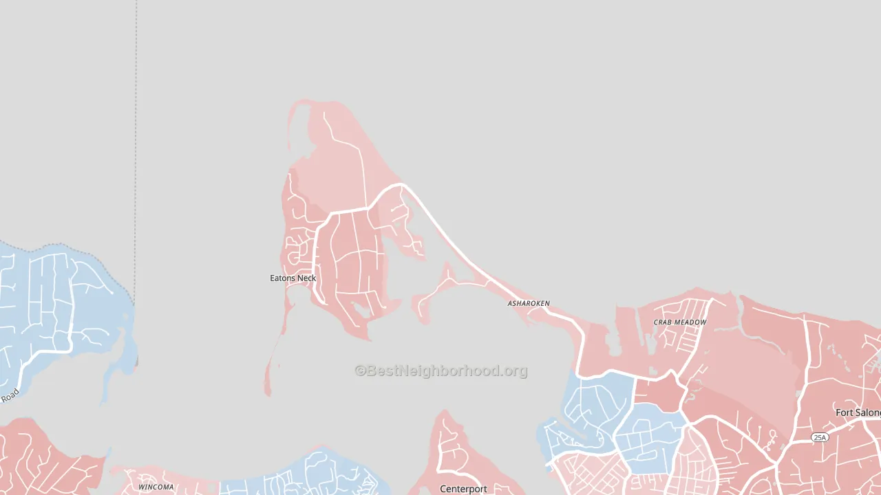 Asharoken, NY block-group political-lean map