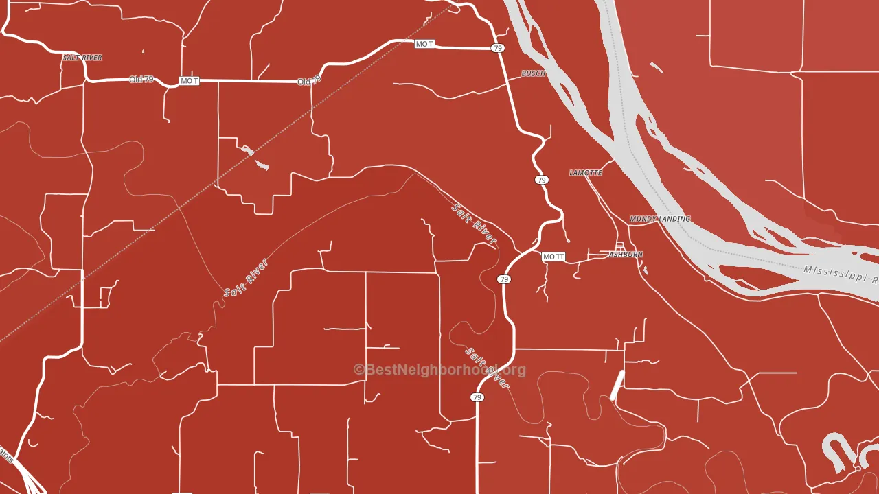 Ashburn, MO block-group political-lean map