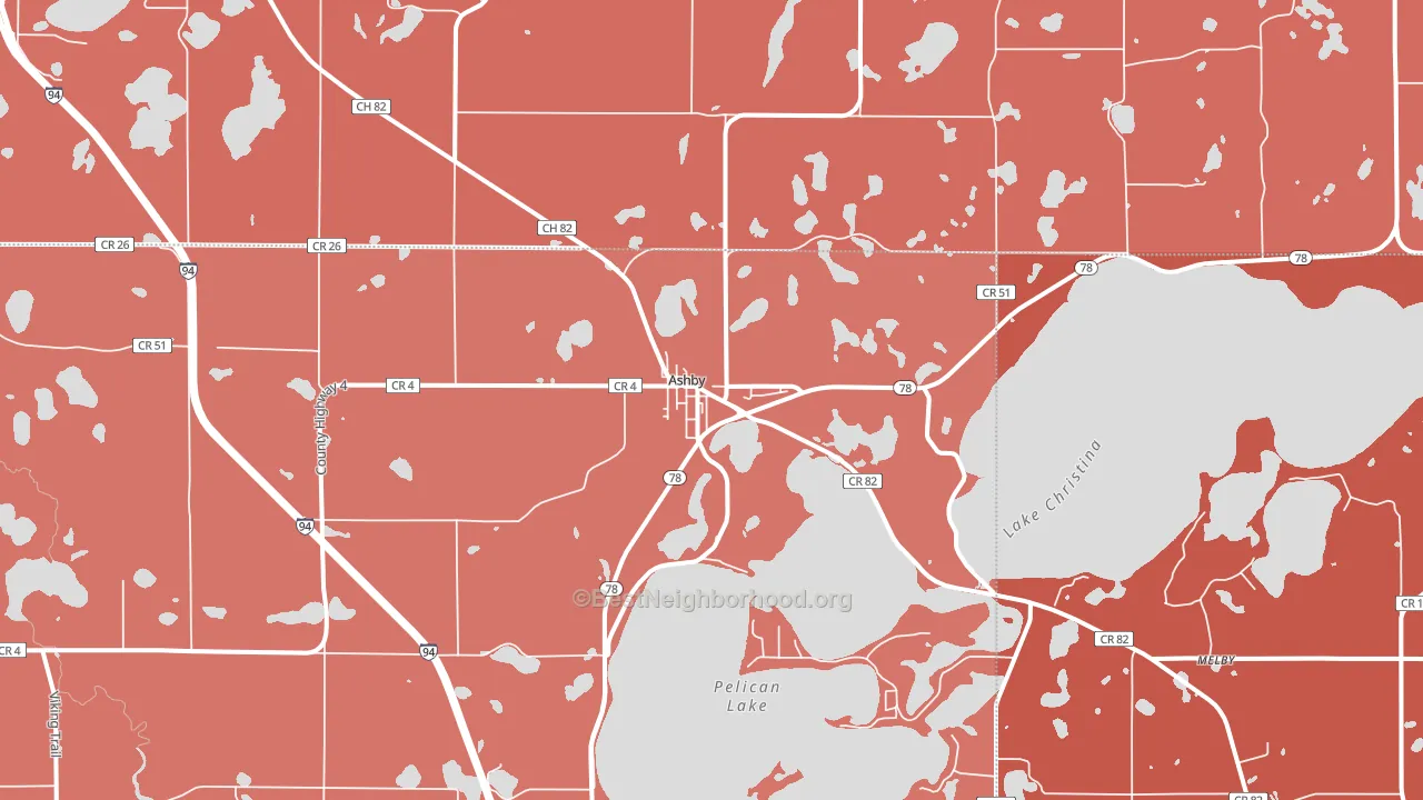 Ashby, MN block-group political-lean map