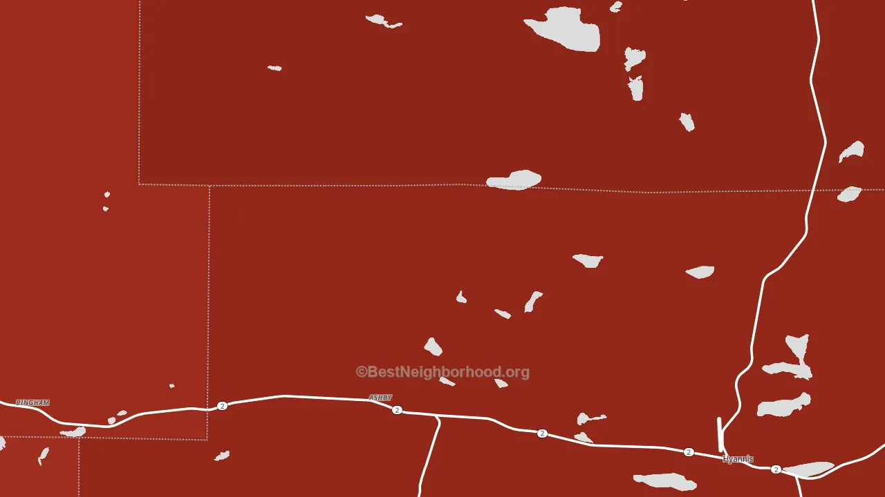 Ashby, NE block-group political-lean map