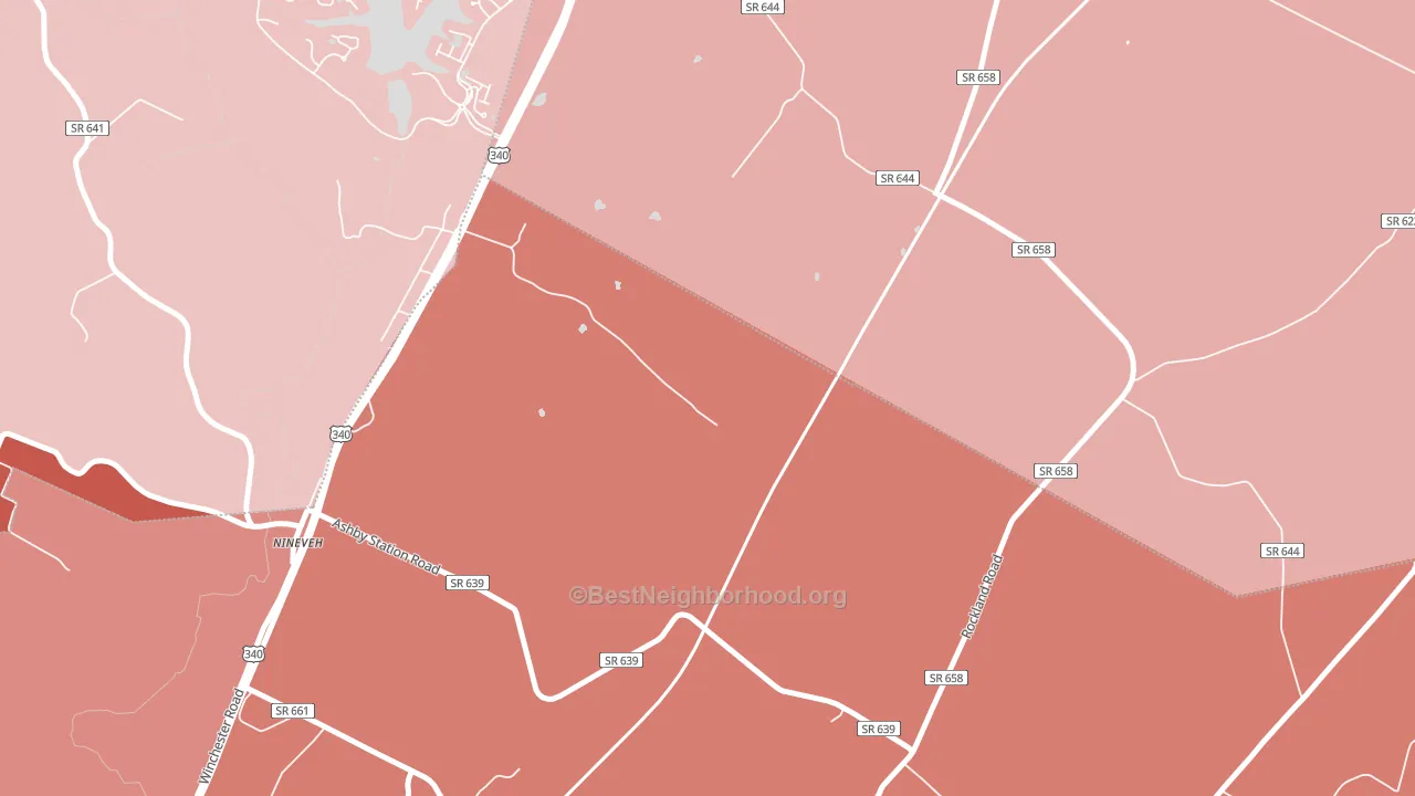 Ashby, VA block-group political-lean map