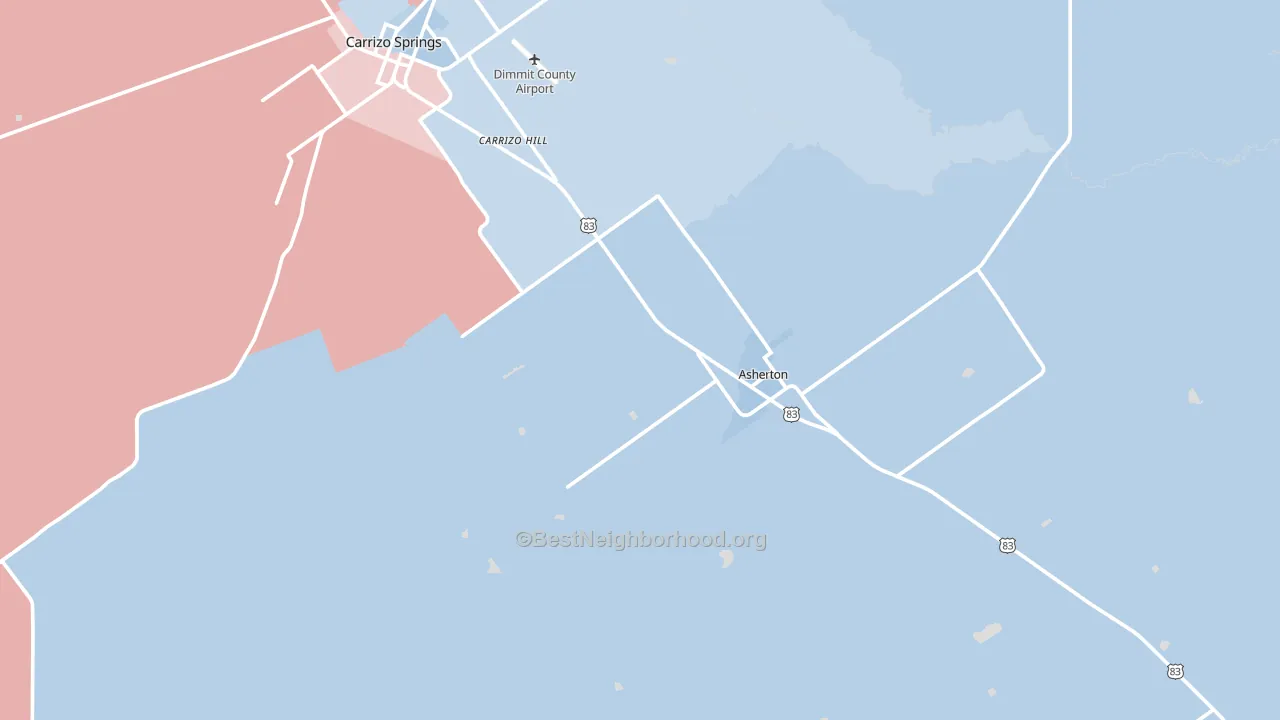 Asherton, TX block-group political-lean map
