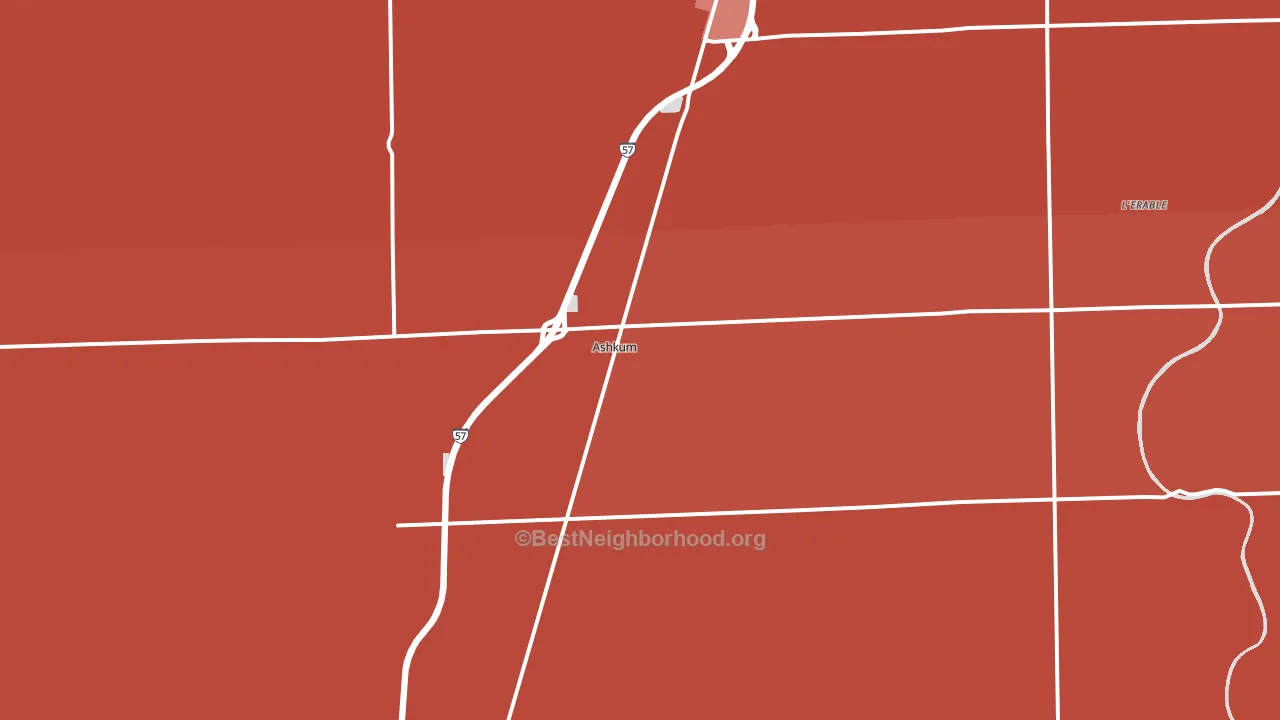 Ashkum, IL block-group political-lean map