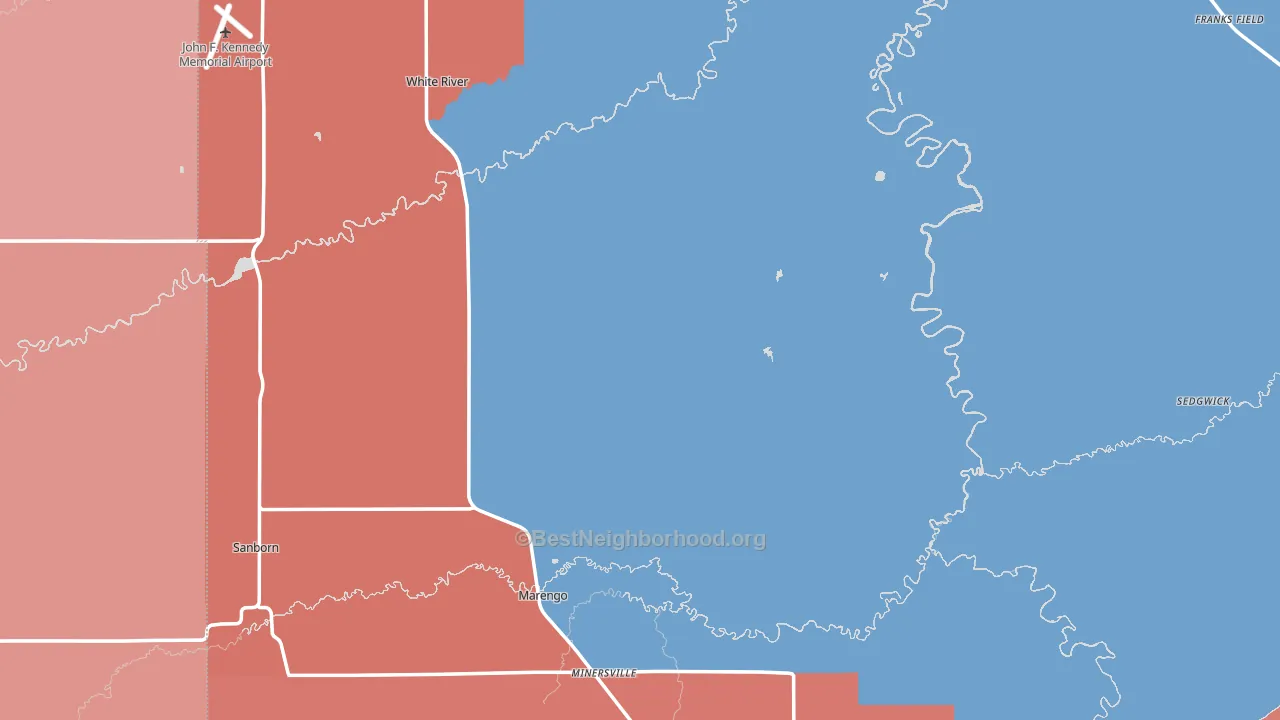 Ashland County, WI block-group political-lean map
