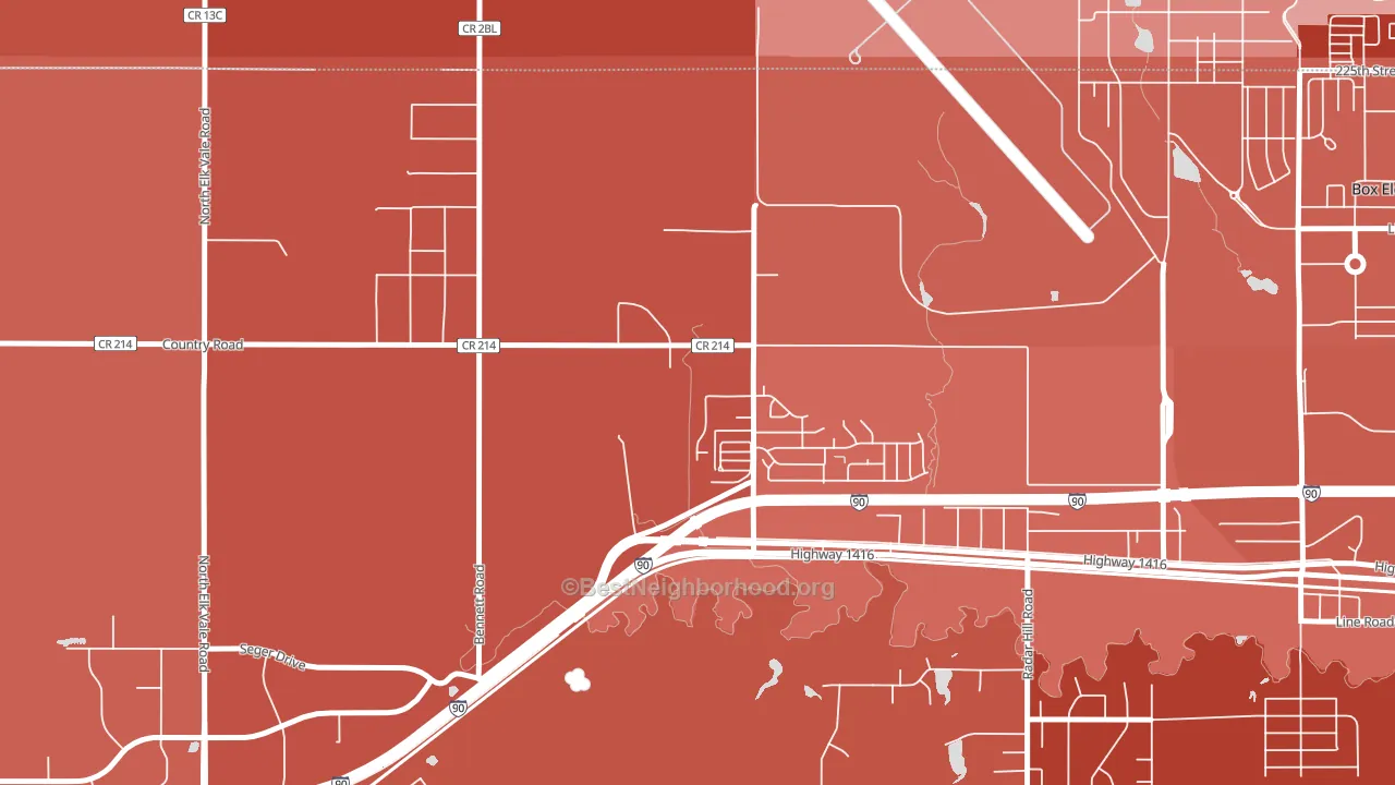 Ashland Heights, SD block-group political-lean map
