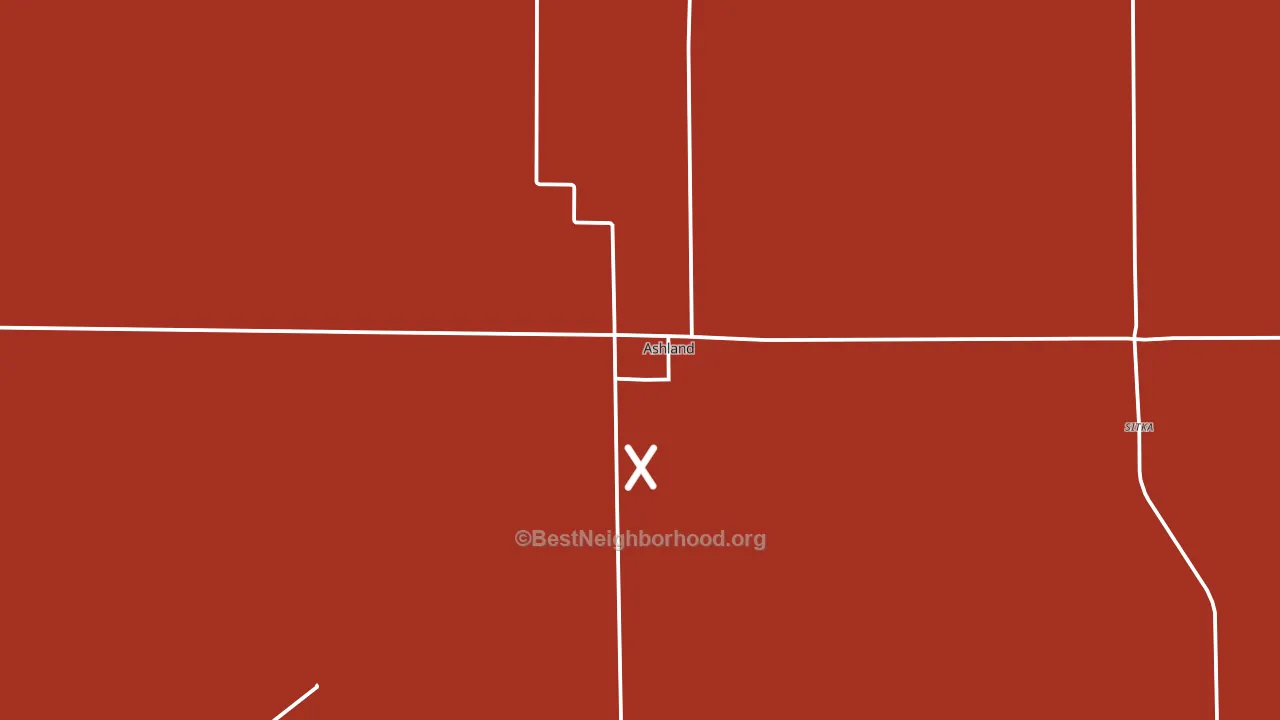Ashland, KS block-group political-lean map