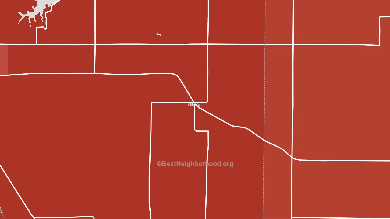 Ashton, NE block-group political-lean map