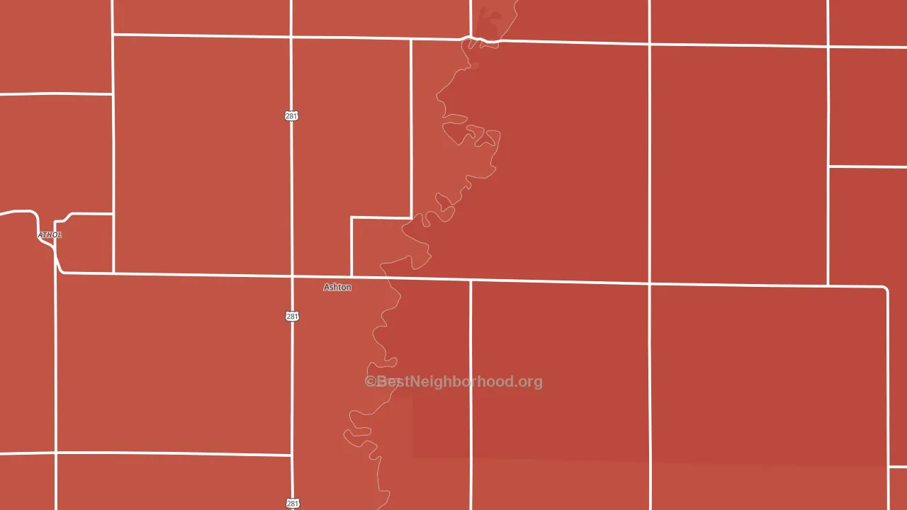 Ashton, SD block-group political-lean map