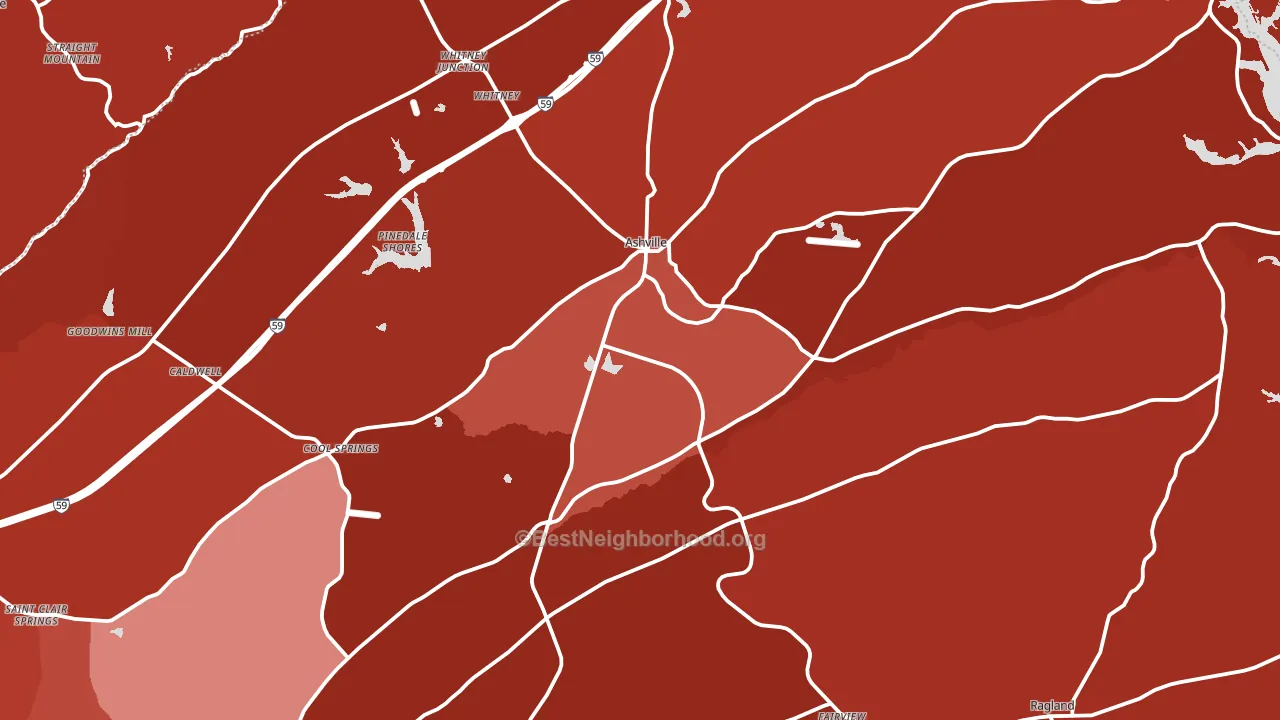 Ashville, AL block-group political-lean map