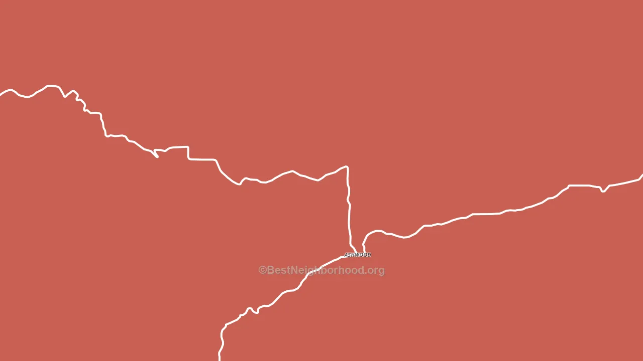 Ashwood, OR block-group political-lean map