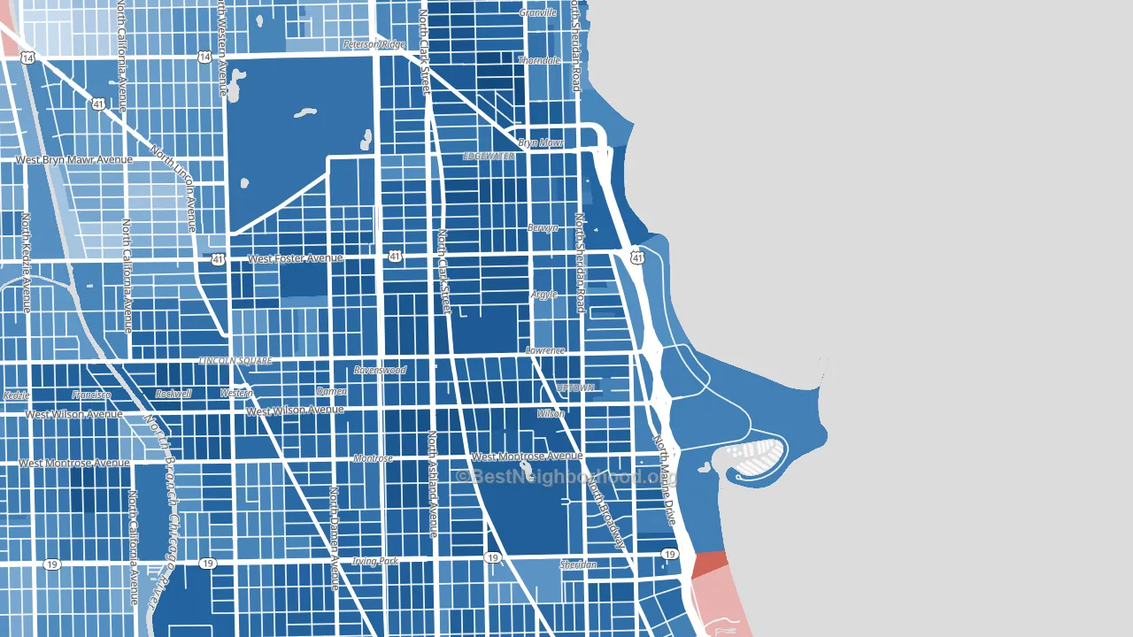 Asia on Argyle, Chicago, IL block-group political-lean map