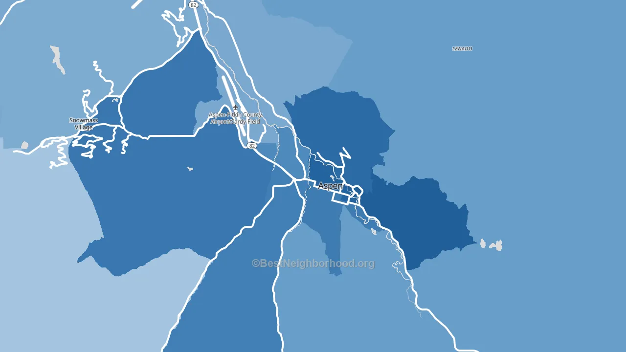 Aspen, CO block-group political-lean map