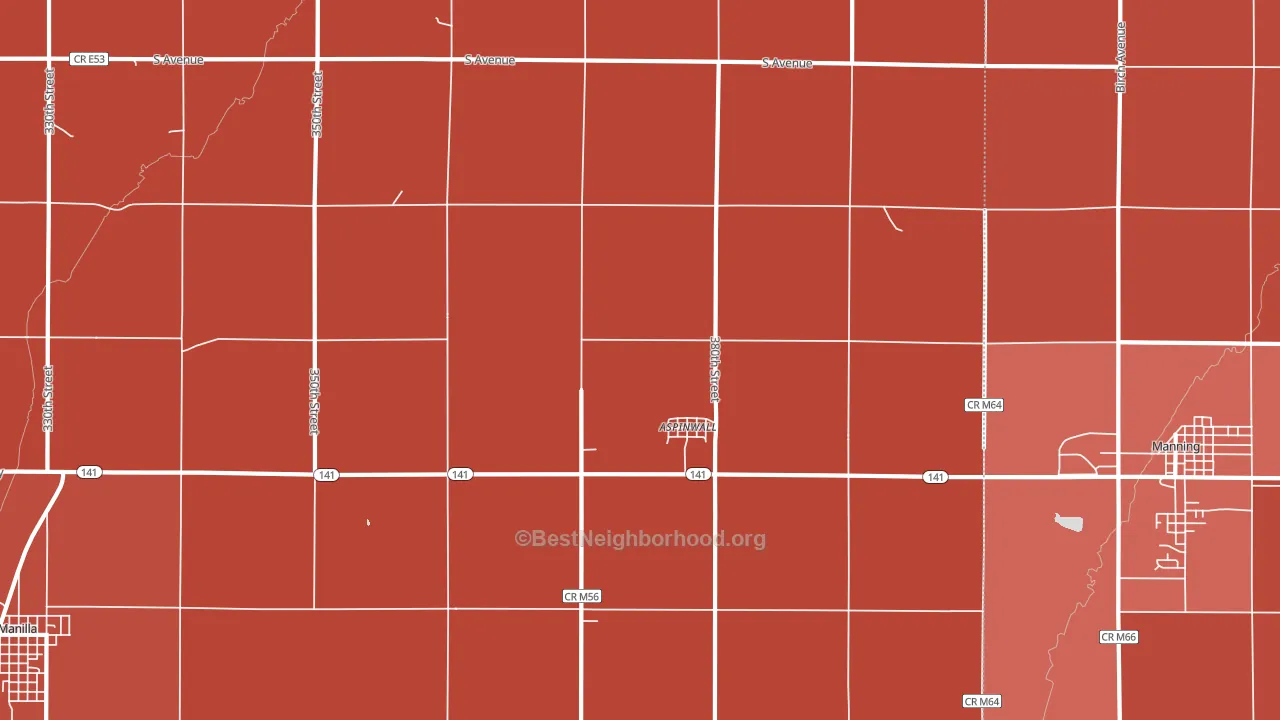 Aspinwall, IA block-group political-lean map