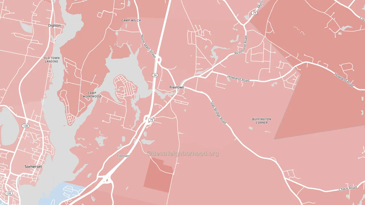 Assonet, MA block-group political-lean map