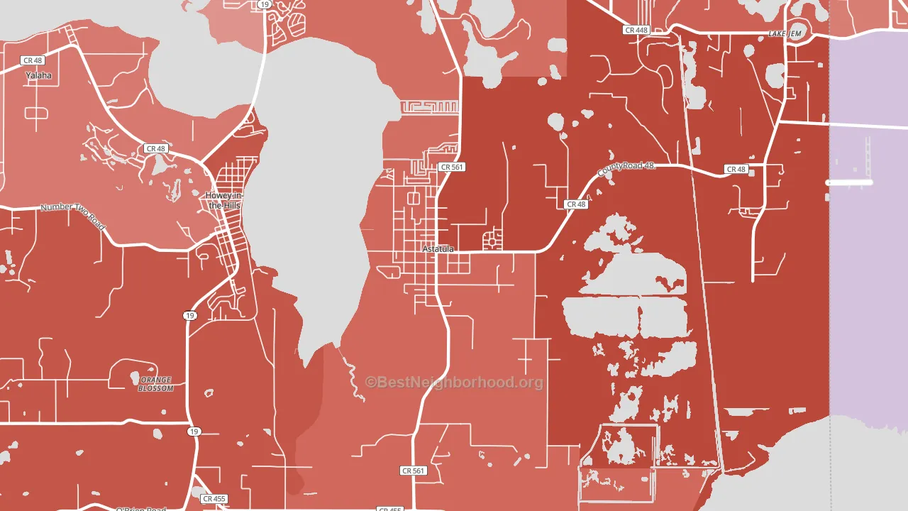 Astatula, FL block-group political-lean map