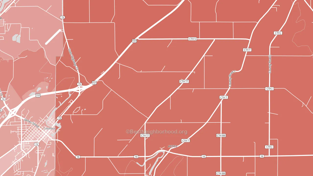 Astico, WI block-group political-lean map