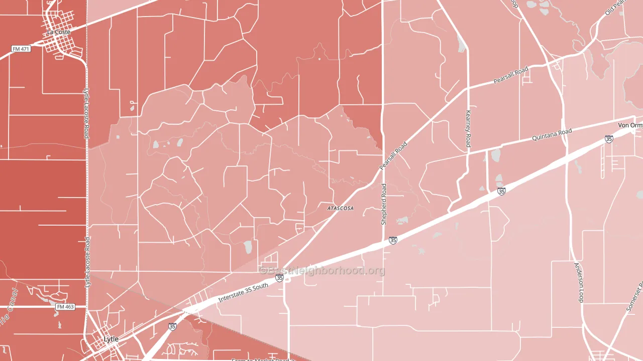 Atascosa, TX block-group political-lean map