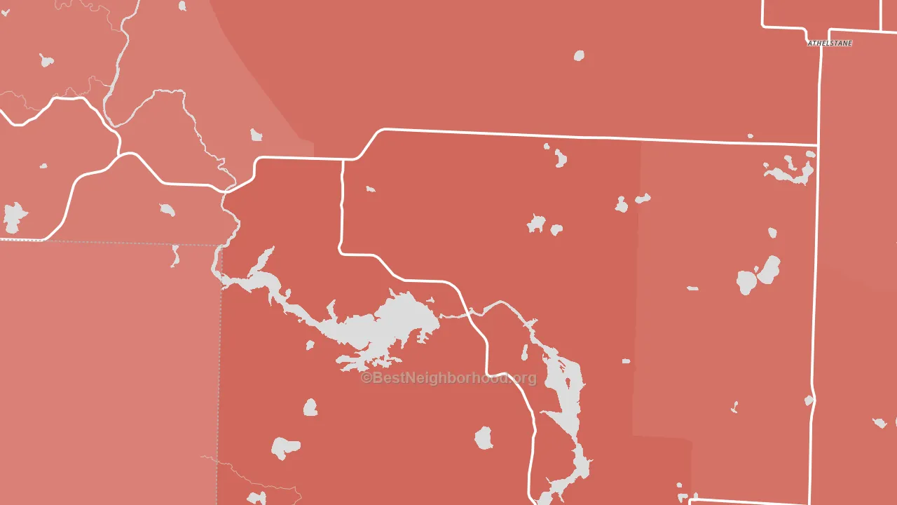 Athelstane, WI block-group political-lean map