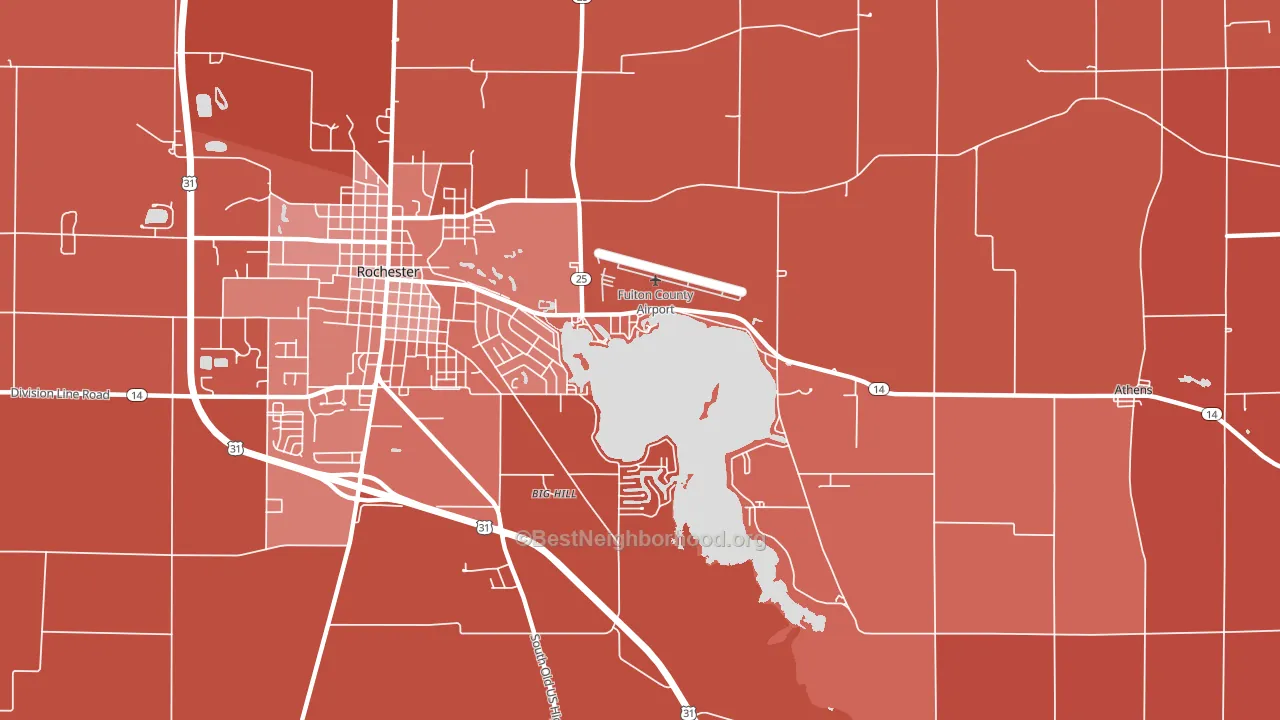 Athens, IN block-group political-lean map