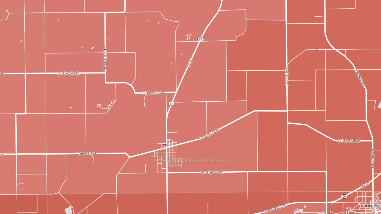 Athens, MI block-group political-lean map