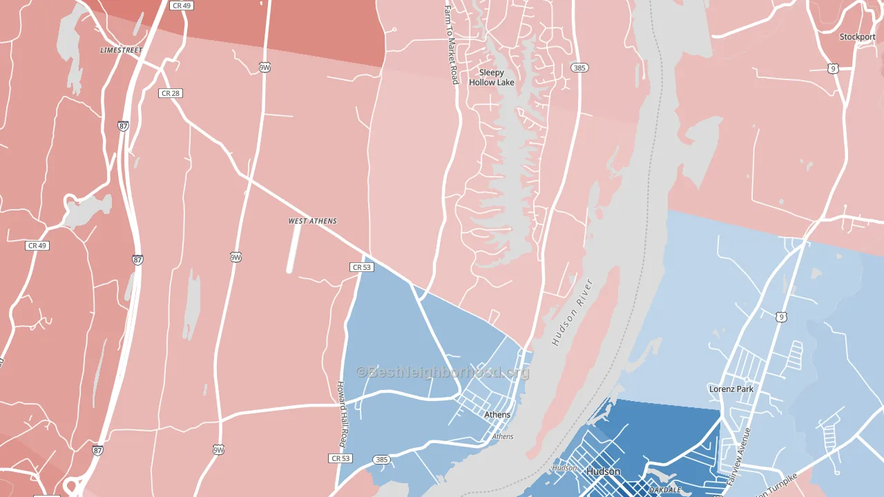 Athens, NY block-group political-lean map