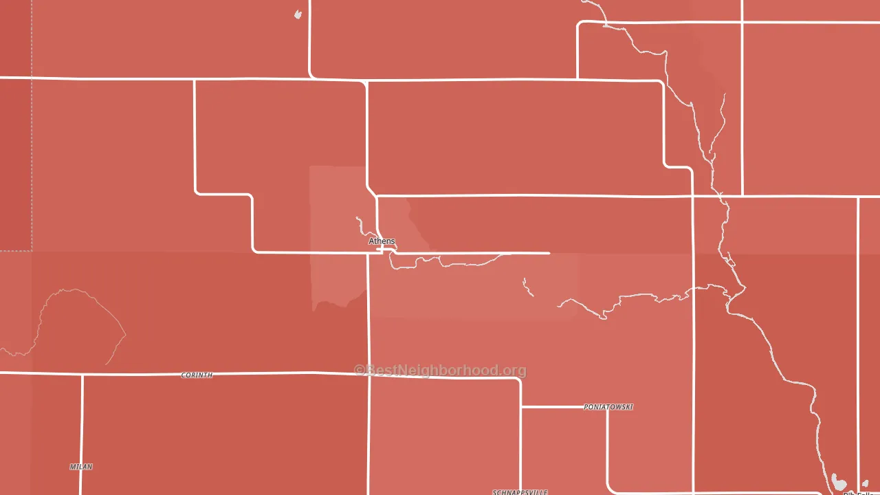Athens, WI block-group political-lean map