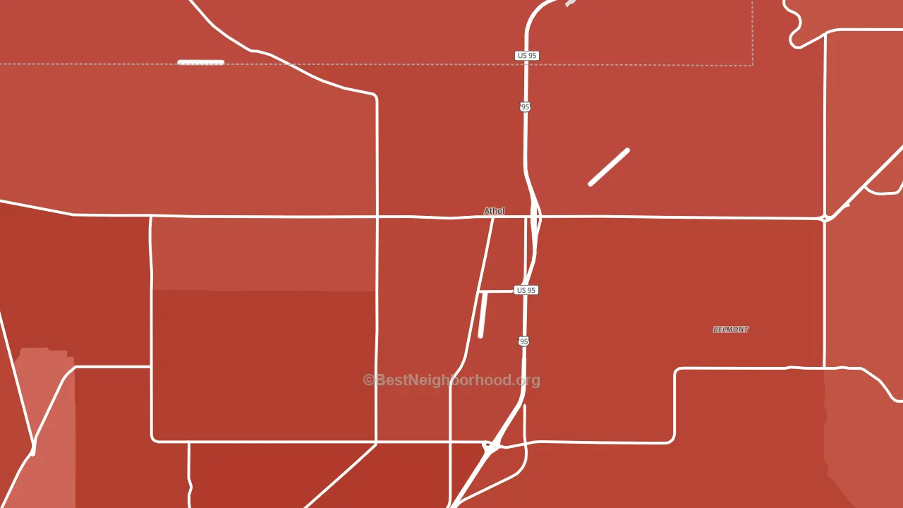 Athol, ID block-group political-lean map