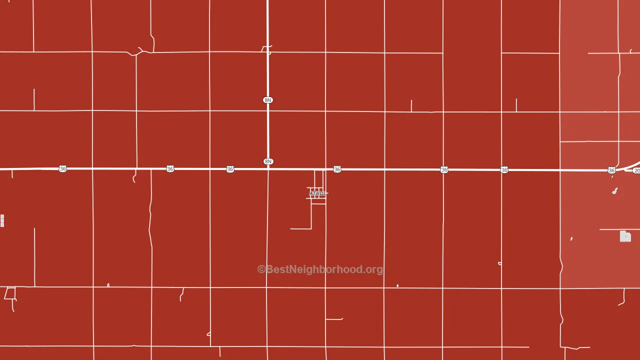 Athol, KS block-group political-lean map