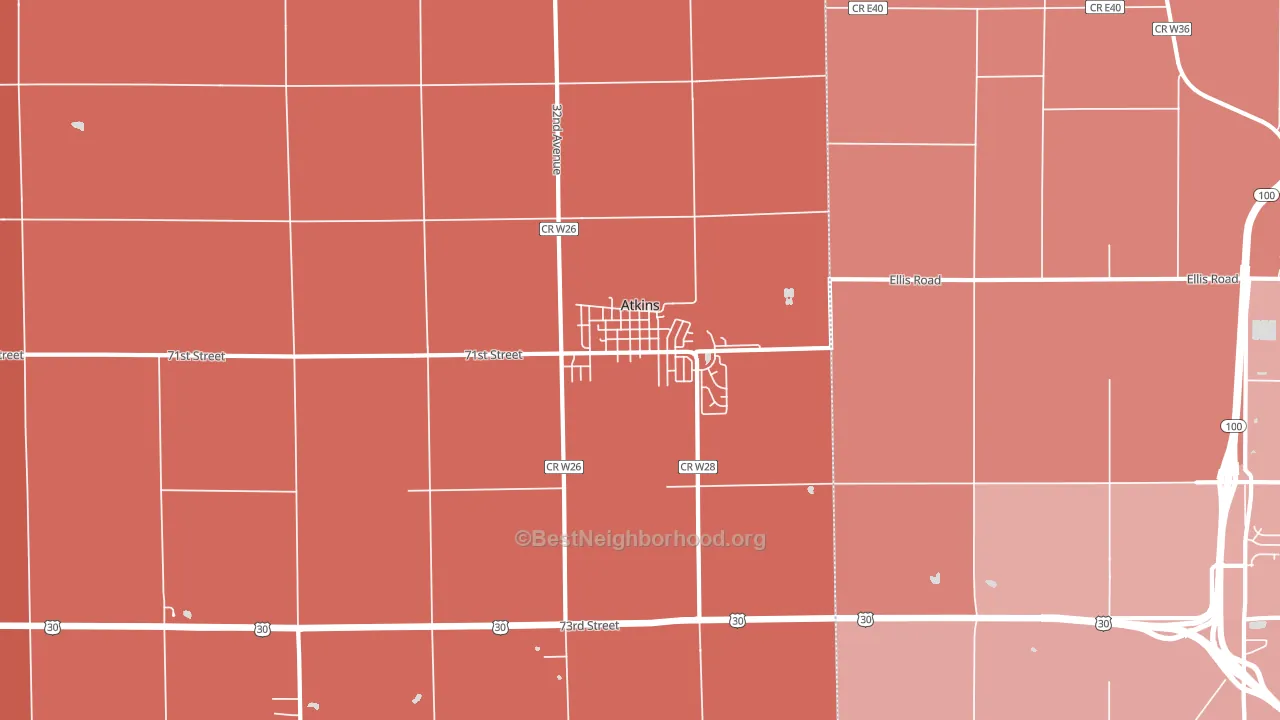 Atkins, IA block-group political-lean map