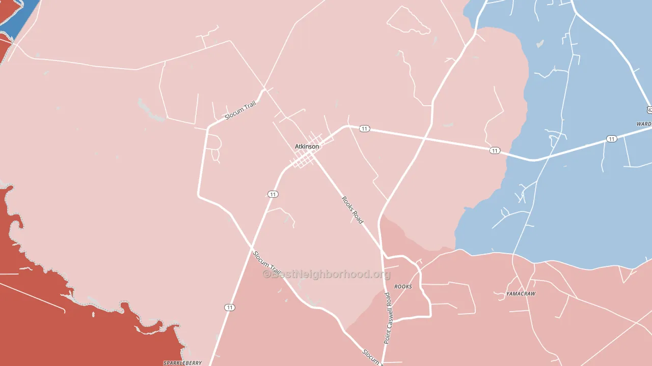 Atkinson, NC block-group political-lean map