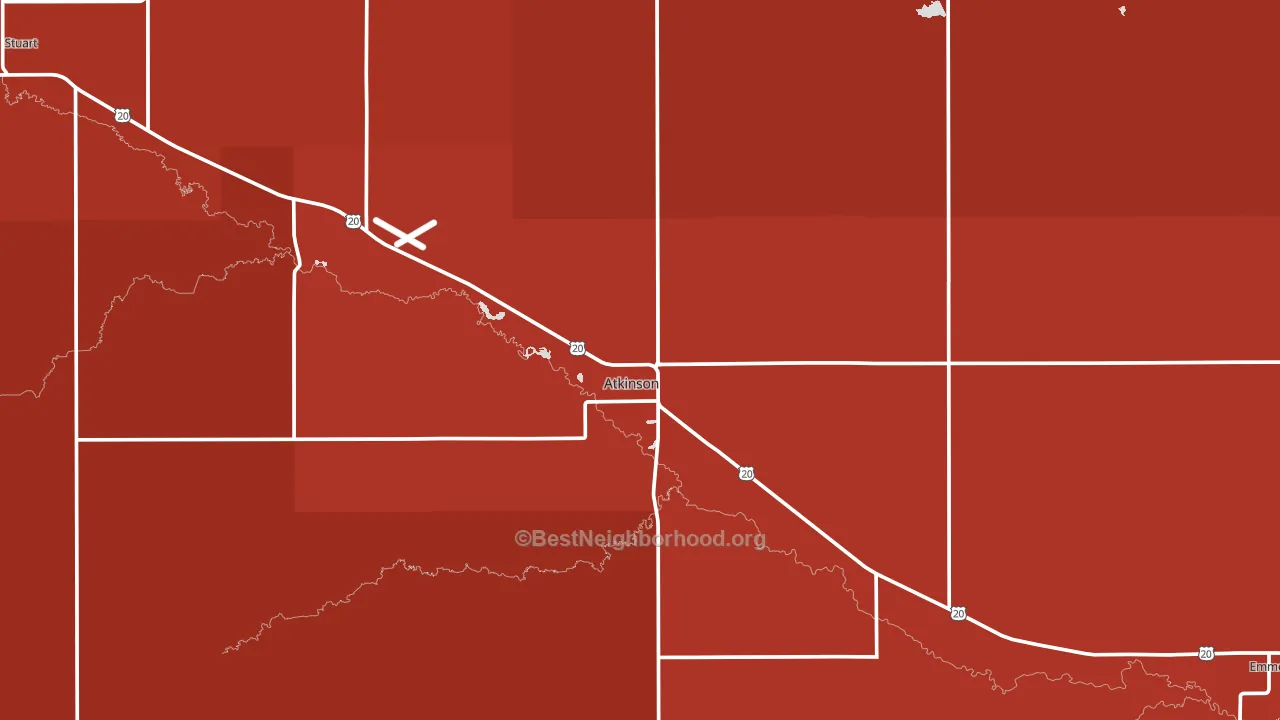 Atkinson, NE block-group political-lean map